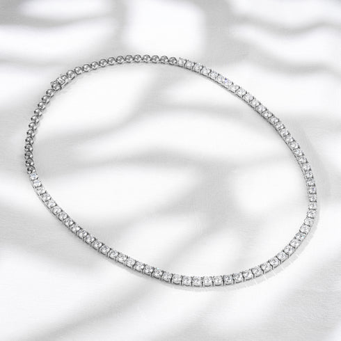 15.00ct Lab Diamond Tennis Necklace 3/4 Set in 9K White Gold G/VS